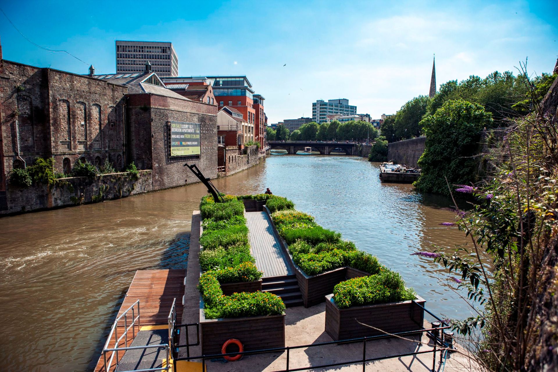 Seeds of Change: floating garden in Bristol Harbour. Artist: Maria Thereza Alvez. Photo: courtesy Arnolfini and Bristol City Council
